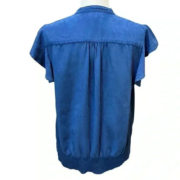 Frame Denim Smocked Flutter Sleeves size Large - Picture 4 of 6
